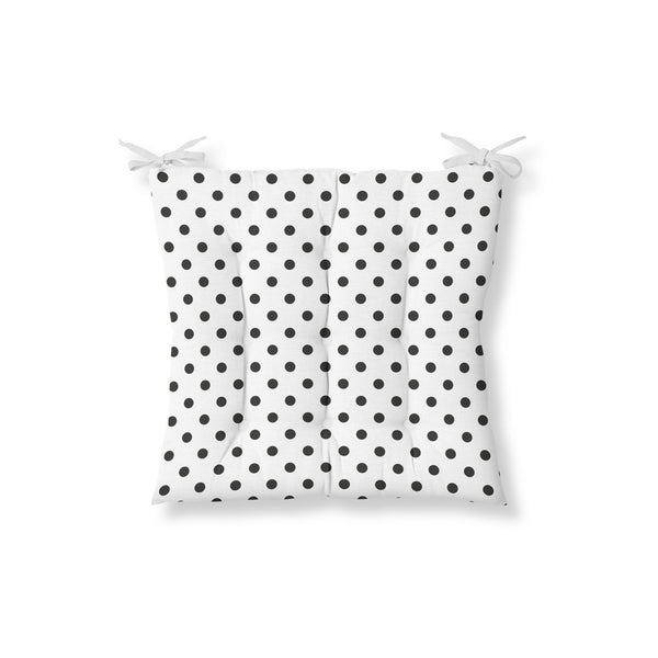Decorative White Black Polka Dot Chair Cushion