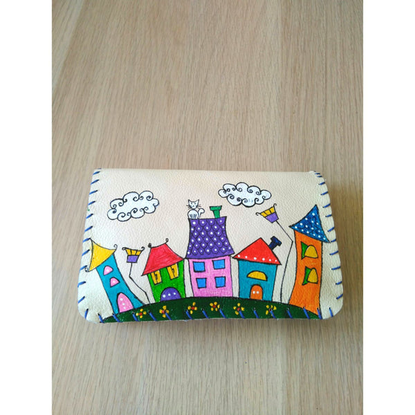 Colorful Houses Hand Painting Wallet
