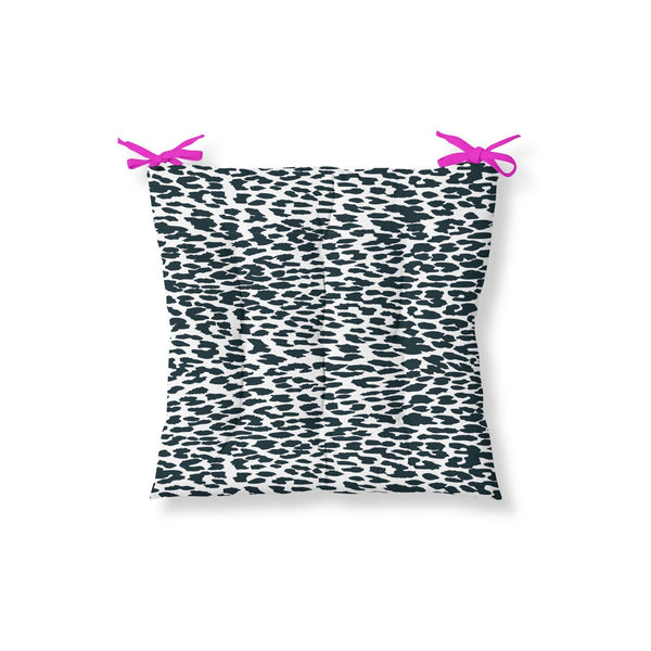 Decorative Black White Leopard Pattern Chair Cushion