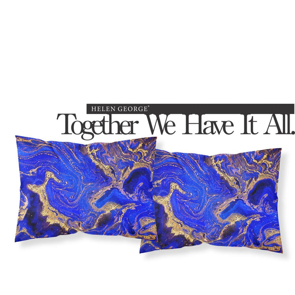 Besties Blue Patterned Pillow Cases