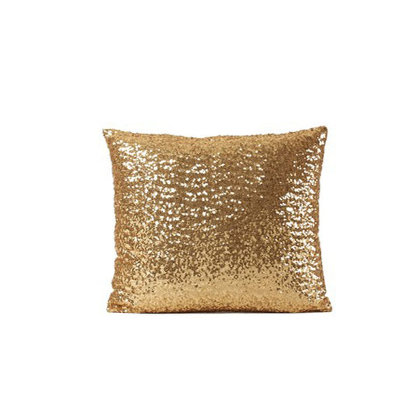 Edi Team Sequined Stuffed Decorative Pillow - Gold Yhm153