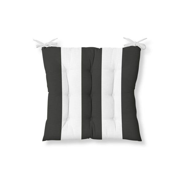 Decorative Black And White Striped Chair Cushion