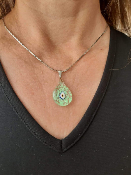 Water Green Evil Eye Necklace