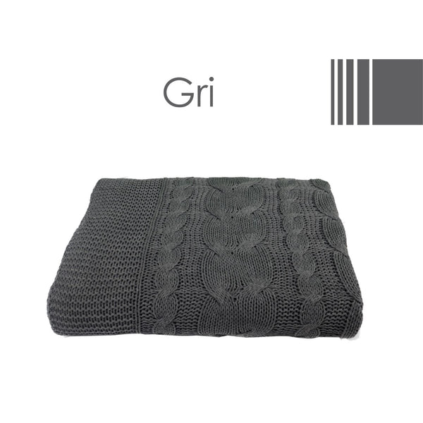 Helen George Knit Blanket - Gray / Oversize