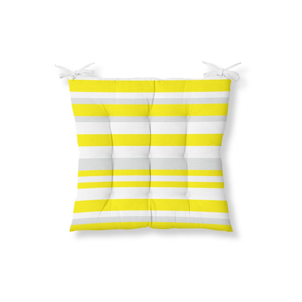 Decorative Yellow Striped Chair Cushion