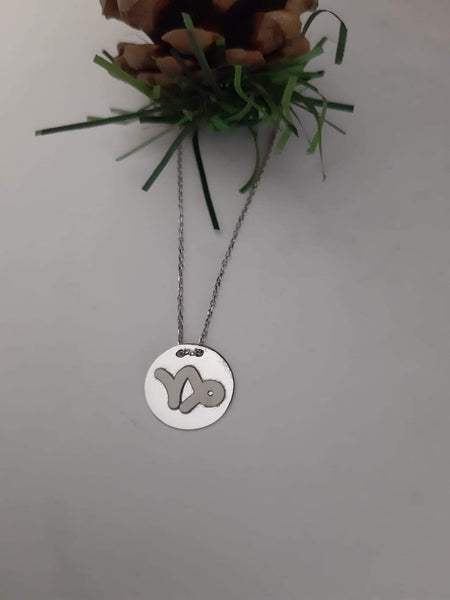 Capricorn Horoscope Silver Necklace