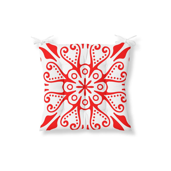 Decorative Red White Chair Cushion