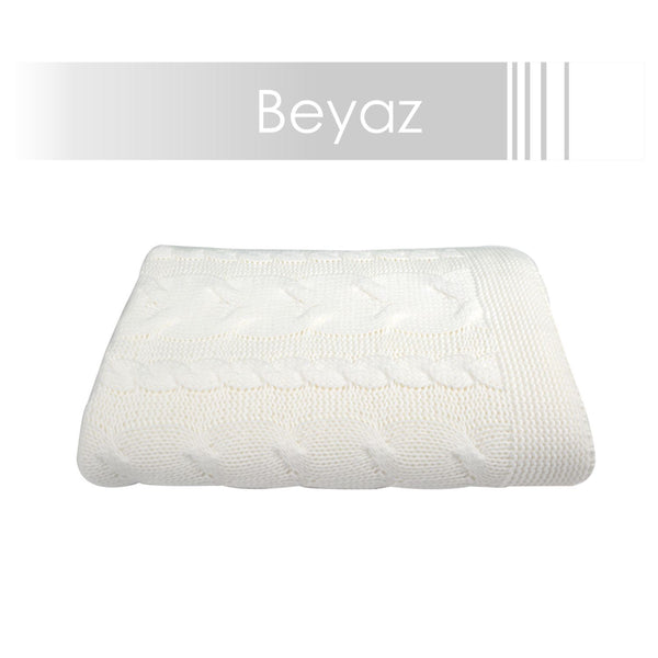 Helen George Knit Blanket - White / Oversize