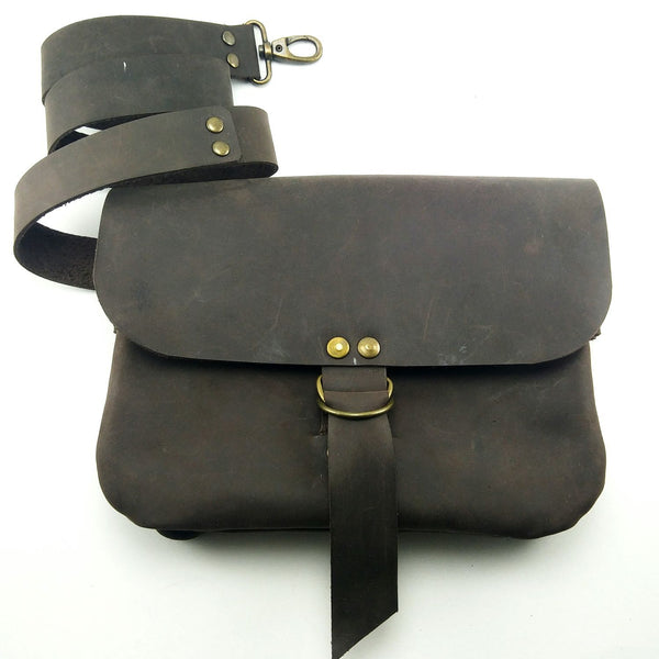 Crazy Brown Natural Design Leather Waist Bag