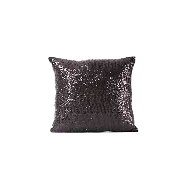 Edi Team Sequined Stuffed Decorative Pillow - Black Yhm151