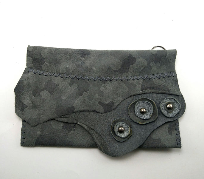 Natural Gray Leather Bag With Natural Cover