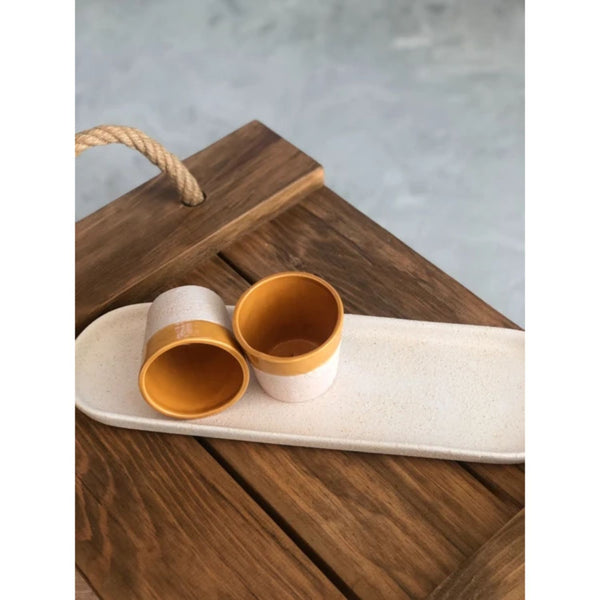 Ceramic Handmade Espresso Mug Oval Plate