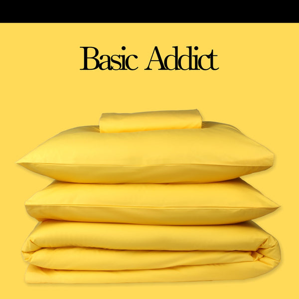 Basic Yellow Double Duvet Cover Set