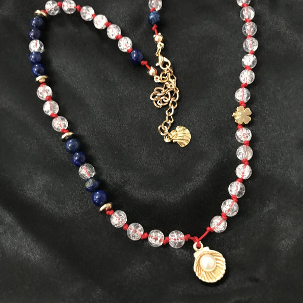 Lapis Laluzi Najaf And Pearl Necklace