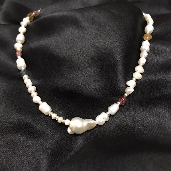Pearl And Tourmalıne Necklace