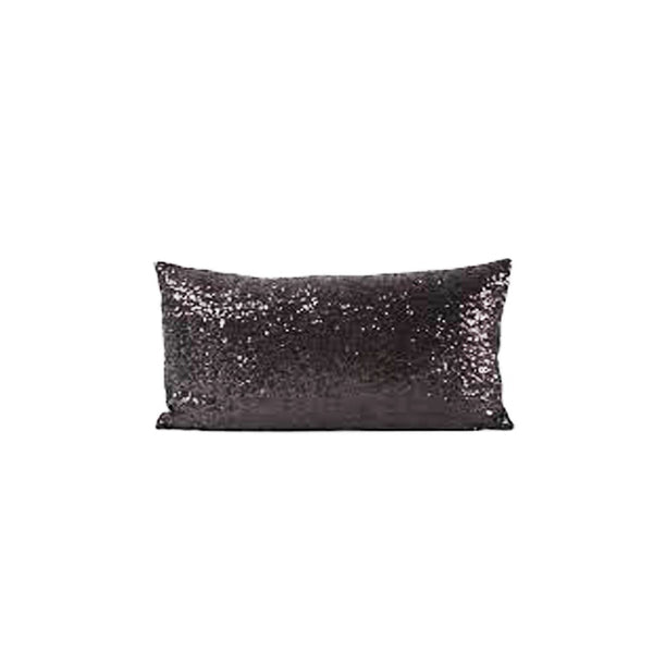 Edi Team Sequined Stuffed Decorative Pillow - Black Yhm145