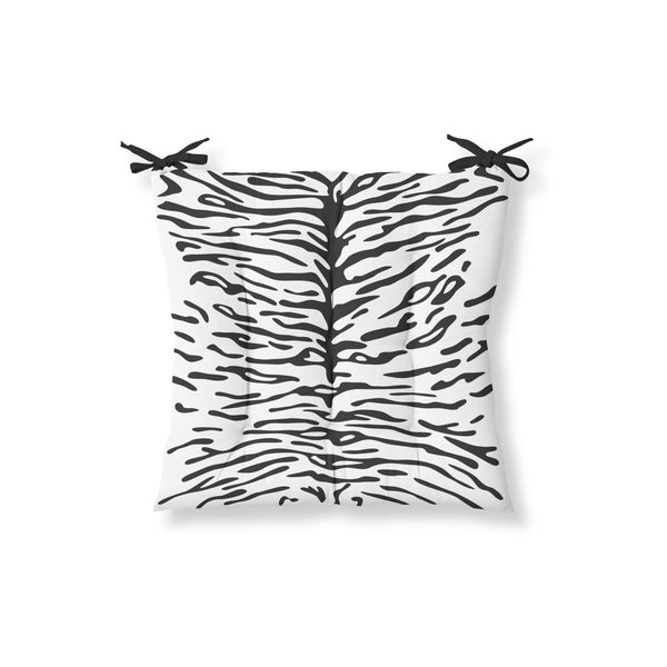 Decorative Black And White Patterned Chair Cushion