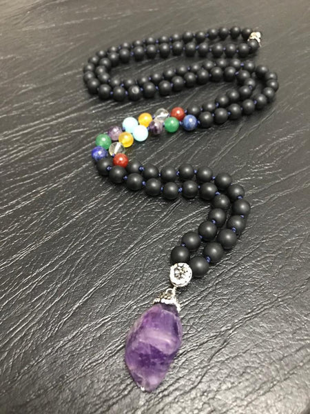 108 Chakra Mala Necklace Wıth Ametıs Tip