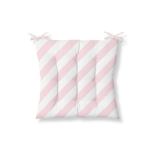 Decorative Light Pink Striped Chair Cushion