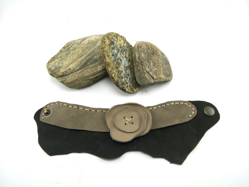 Brown Mink Floral Special Design Leather Bracelet