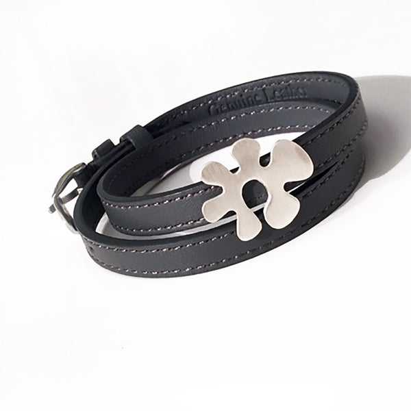 Arya Five Leather Bracelet Anthracite