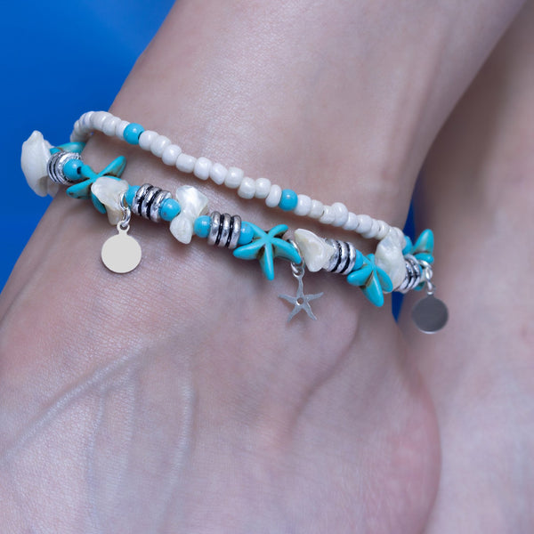 Turquoise Stone Sea Star Anklet