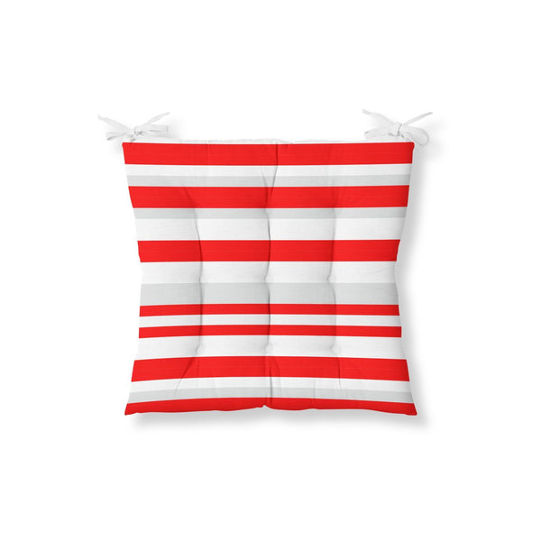 Decorative Red White Striped Chair Cushion