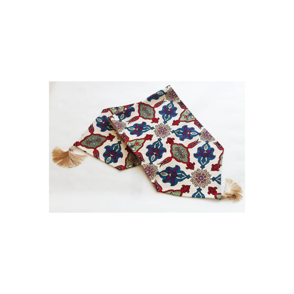 Edi Team Ethnic Tile Pattern Tapestry Tassels Table Cloth Runner-Yhm005