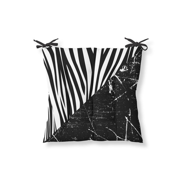 Decorative Black And White Double Pattern Chair Cushion