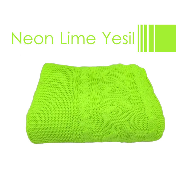 Helen George Knit Blanket - Neon Lime Green / Oversize