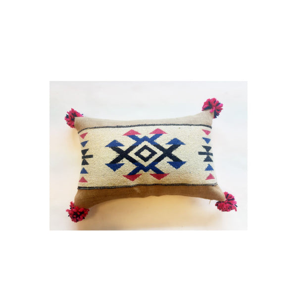 Edi Team Zemheri Authentic Rug Ornamented Pompom Pillow