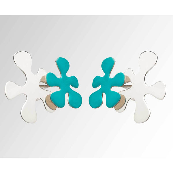 Arya Mother Child Earring Silver-Turquoise