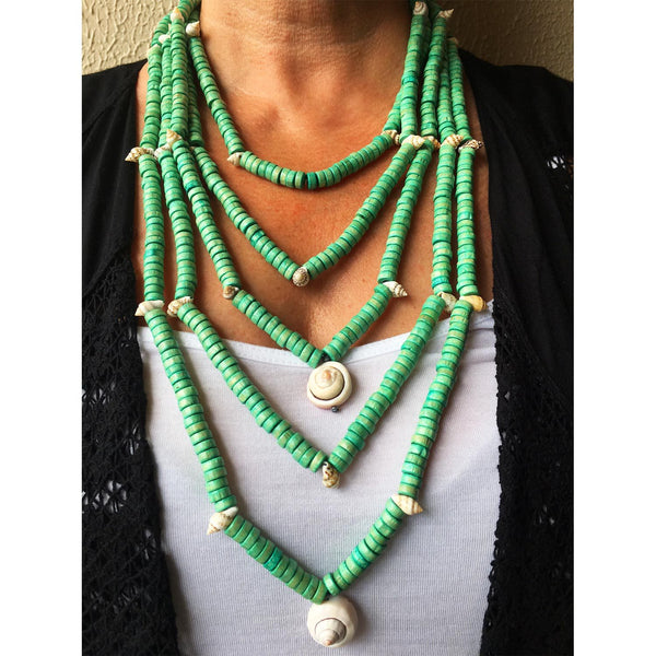 Nile Green Wooden Necklace