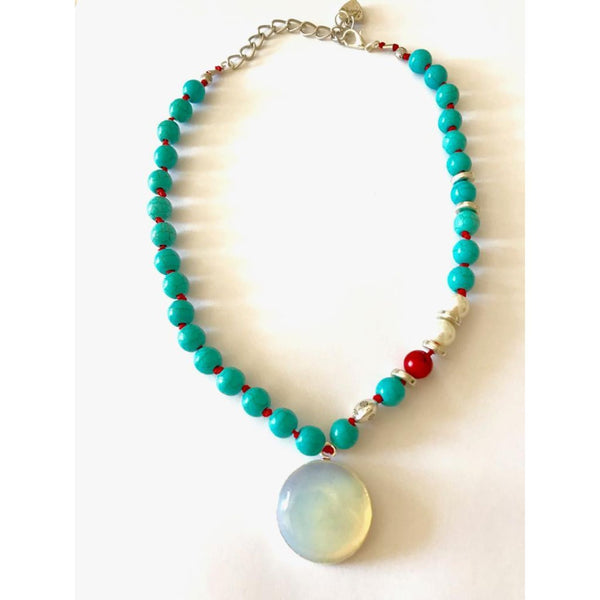 Moon Stone And Turquoise (Turquoise) Necklace