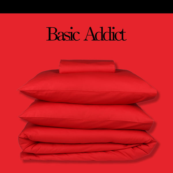 Basic Red Double Duvet Cover Set