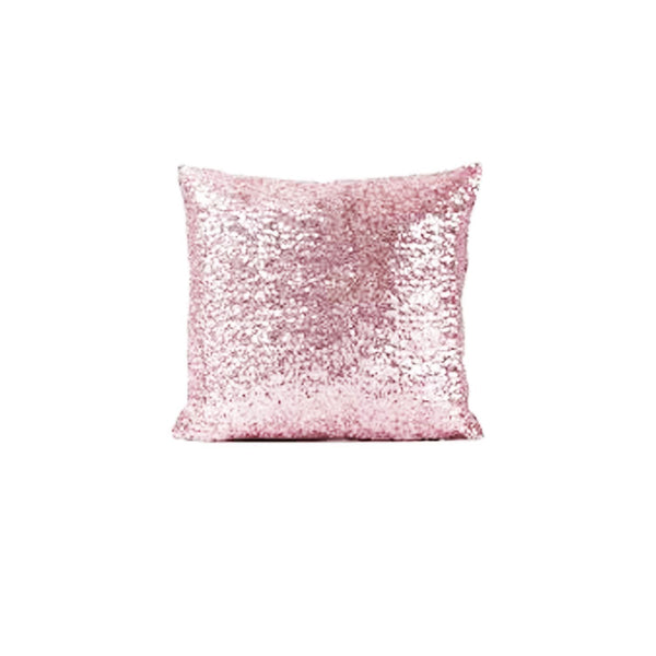 Edi Team Sequined Stuffed Decorative Pillow-Pink Yhm147