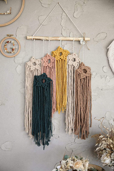 Star Shaped Colorful Macrame Wall Ornament