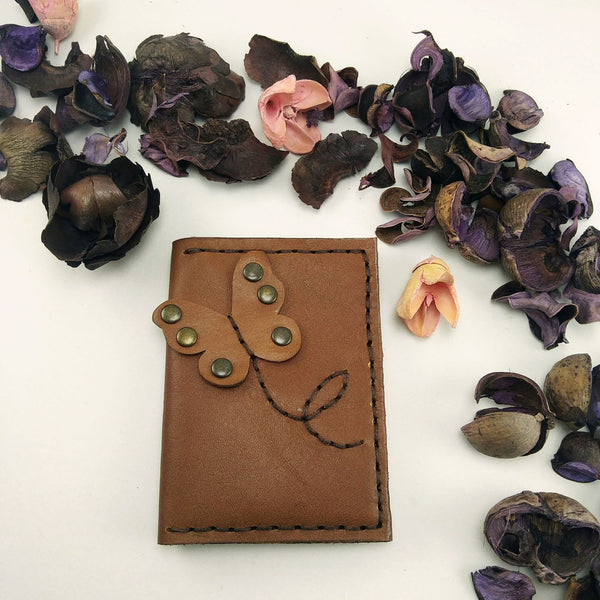 Butterfly Time Taba leather credit card holder
