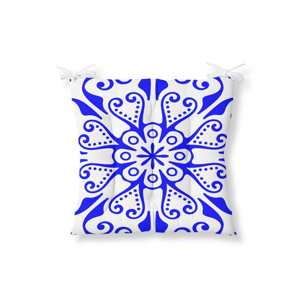 Decorative Blue White Chair Cushion