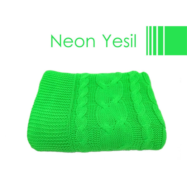 Helen George Knit Blanket - Neon Green / Oversize