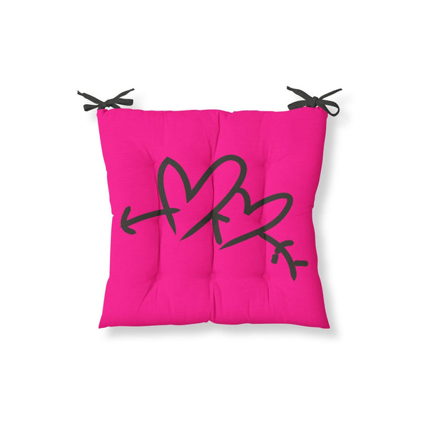 Decorative Fuchsia Heart Chair Cushion