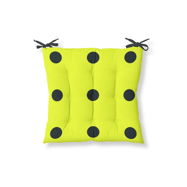 Decorative Yellow Black Pattern Chair Cushion