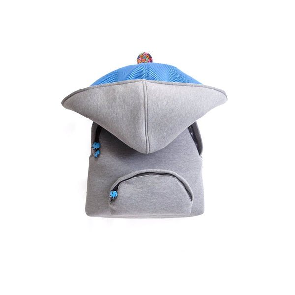 Morikukko Basic Gray Bag Blue Hoodie