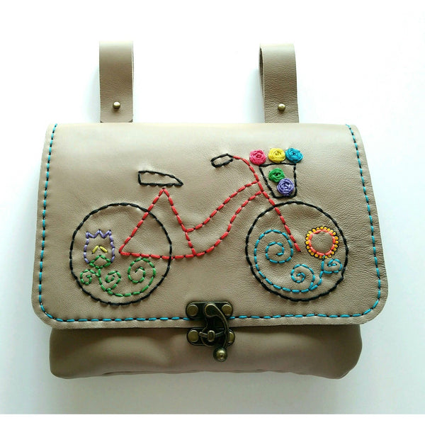 Bicycle Embroidered Handlebar Bag