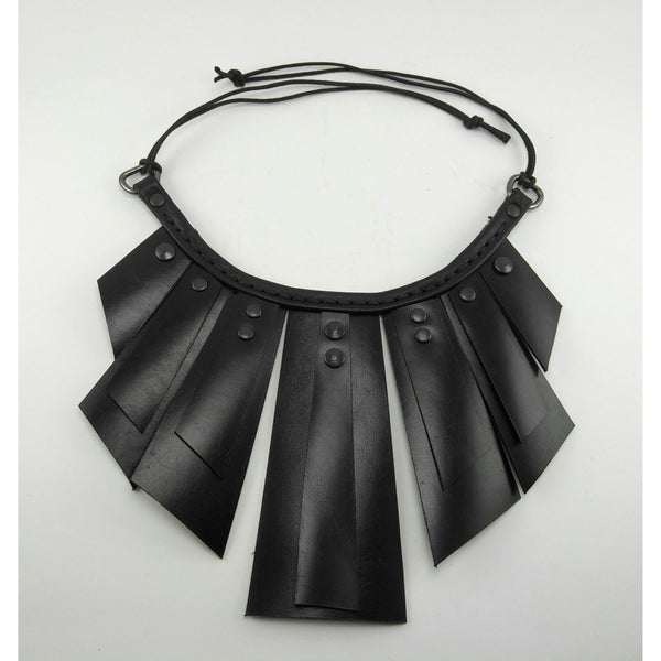 Antique Black Leather Necklace