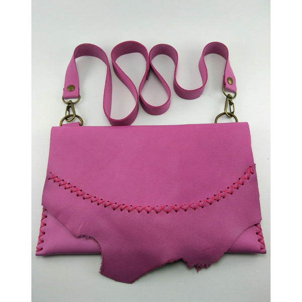 Natural Detail Pink Leather Bag