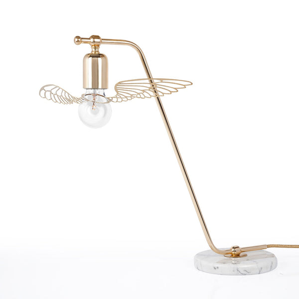 Angel Wing Brass Table Lamp Carrara