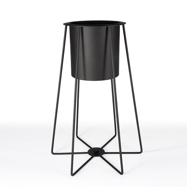 Wired Large Decorative Plant Stand Black