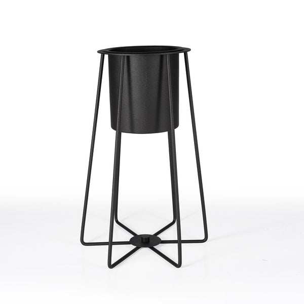 Wired Small Decorative Plant Stand Black