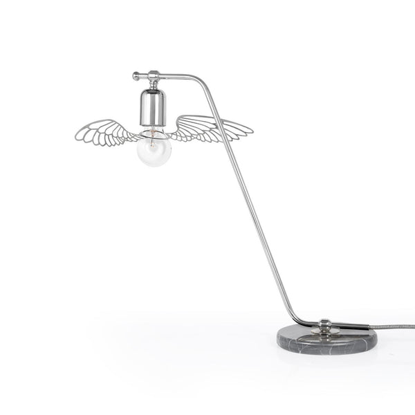 Angel Wing Chrome Table Lamp Black